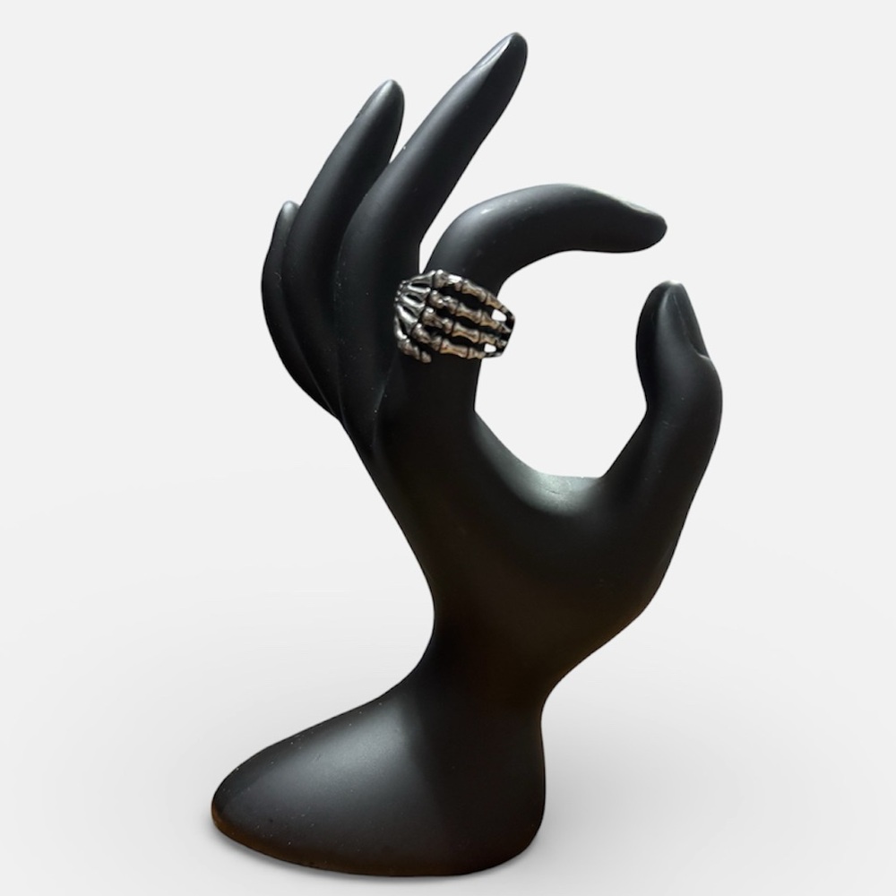 Silver Skeleton Hand Ring